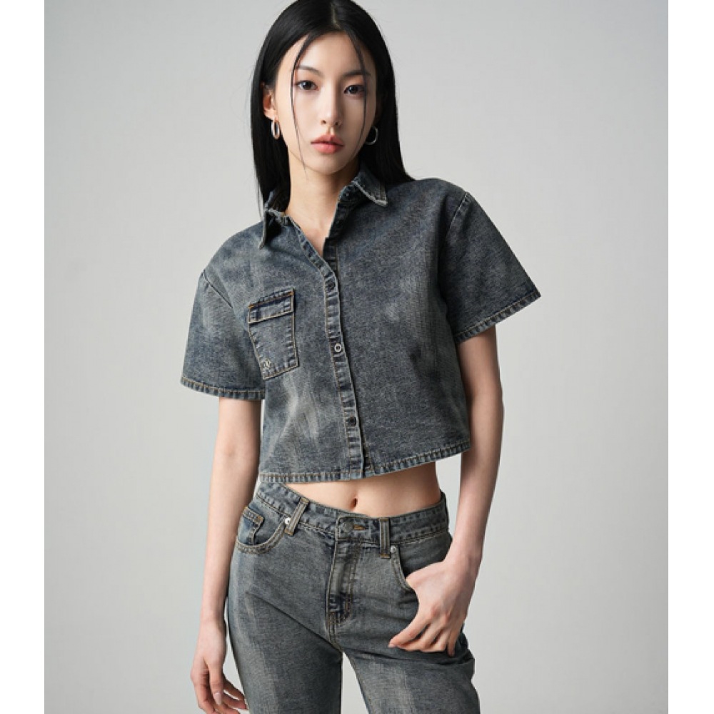 アバンドレスポケットデニムシャツインディゴ