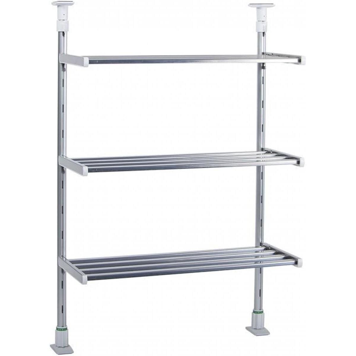 TAKUBO つっぱり棚 ステンレス ロングサイズ TP3-45　幅46cm 奥行21cm 高さ69105cm 水切り棚 3段 コンパクト キッチン収納 台所 タクボ 田窪工業所