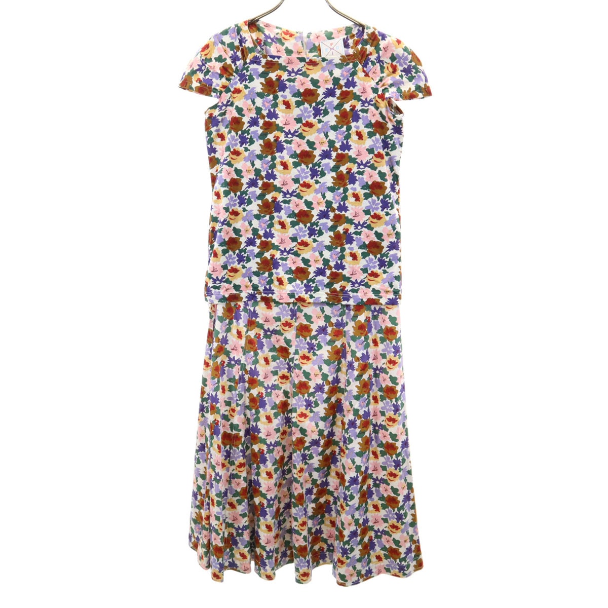 イタリア製 ノースリーブ アンサンブル ワンピース 42 パープル系 レディース 古着