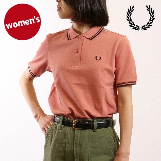 ポロシャツ ツイン ティップド フレッドペリーシャツ [G3600-Z10] レディース トップス 半袖 コットンピケ PTYPNK/BRICK/BLK 正規取扱店