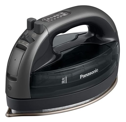 パナソニック(PANASONIC) 【2023最新型 コードレス】パナソニック コードレススチーム Wヘッドアイロン ステンレス×ニッケルコート 除菌 カームブラック カルル NI-WL708-K