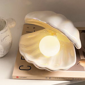Insナイトライト部屋の装飾品ベッドヘッドランプLEDクリエイティブテーブルランプセラミック貝殻ラン