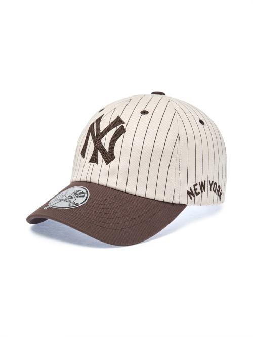 【MLB】 SIGNATURE STRIPE UNSTRUCTURED BALL CAP NY D.BROWN キャップ 正規品