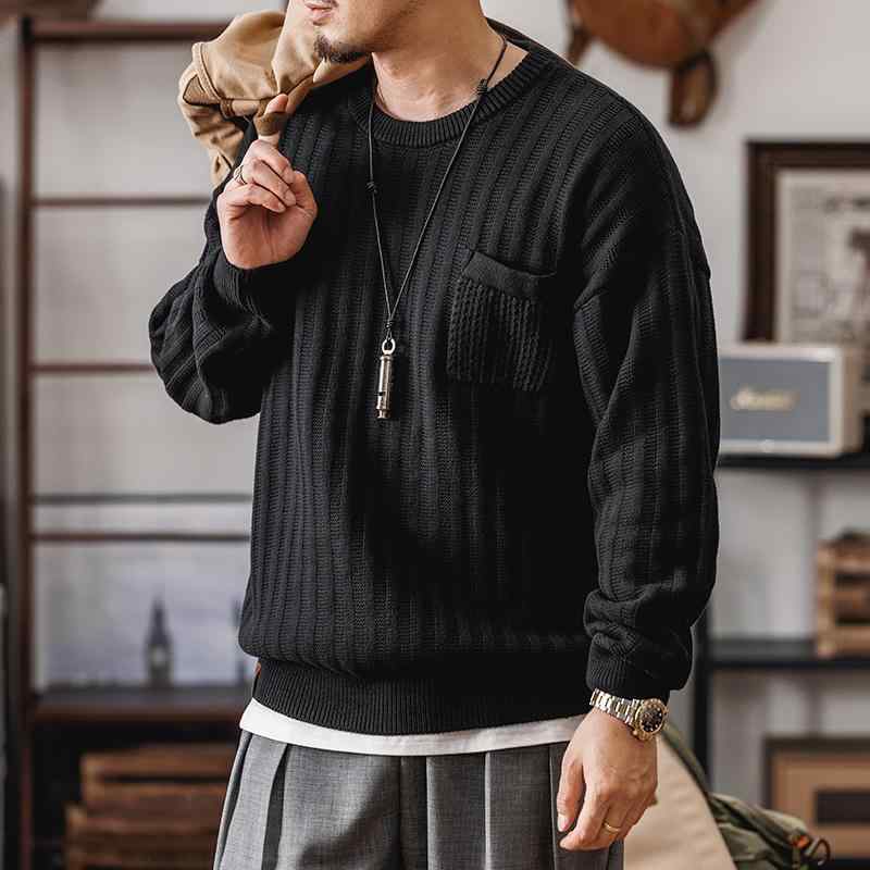 メンズ ファッション 服 男性用 オシャレ シンプル 大人 かっこいい 大きいサイズ ストリート 紳士服 アメリカン カジュアル ラウンドネック セーター 暖かい レトロ セーター プルオー セーター