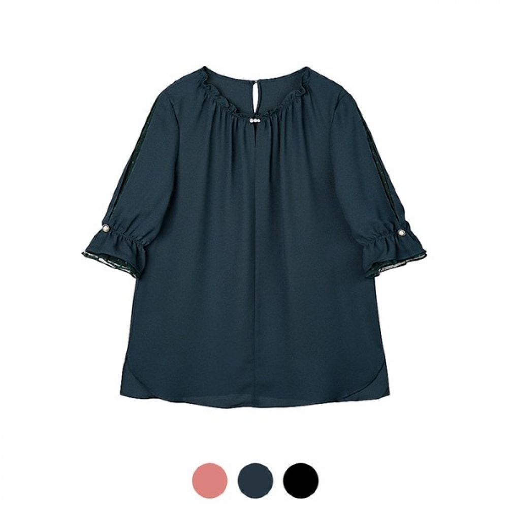 (アナルドバシーニ) (アナルドバシーニ) フリルネックシフォンブラウス (AW04BL42W)