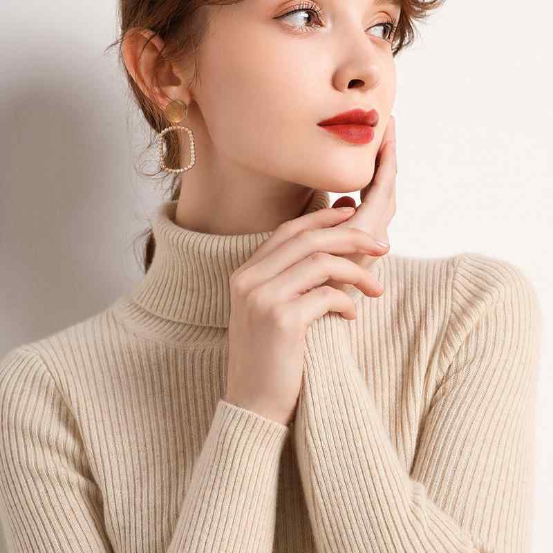 ファッション 服 オシャレ カワイイ シンプル 大カワイイ サイズ 婦服 ウール セーター タートルネック プルオーバー タイト 秋 長袖 ニット レイヤリング シャツ 13,289円