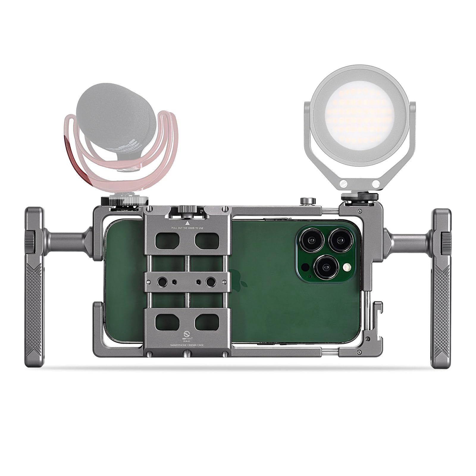 SWFOTO PCR-01 汎用 スマホケージ 撮影用スタンド 手持ち グリップ vlog iphone カメラグリップ iphone 動画 手ブレ防止