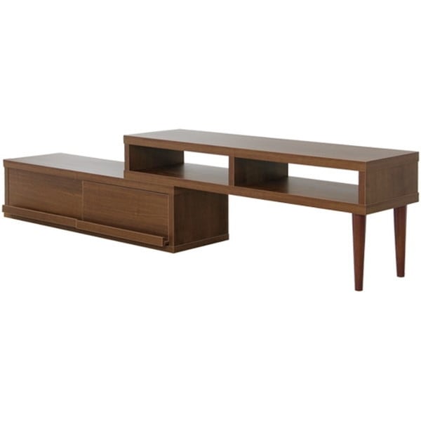 ホームテイスト ER-120EX ウォールナット 完成品伸縮式テレビ台【アール-EARL】(コーナーTV台ローボードリビング収納) メーカー直送