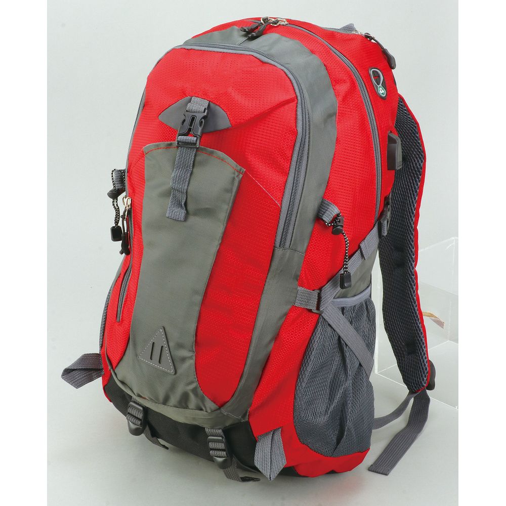 （まとめ買い）大容量リュック レッド 35601 [x3セット]