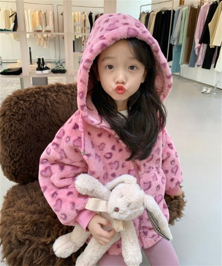 早い者勝ち 子供 洋風 パッド入りコットン ヒョウ柄 ジャケット ベビー 防寒着 フード付き コート