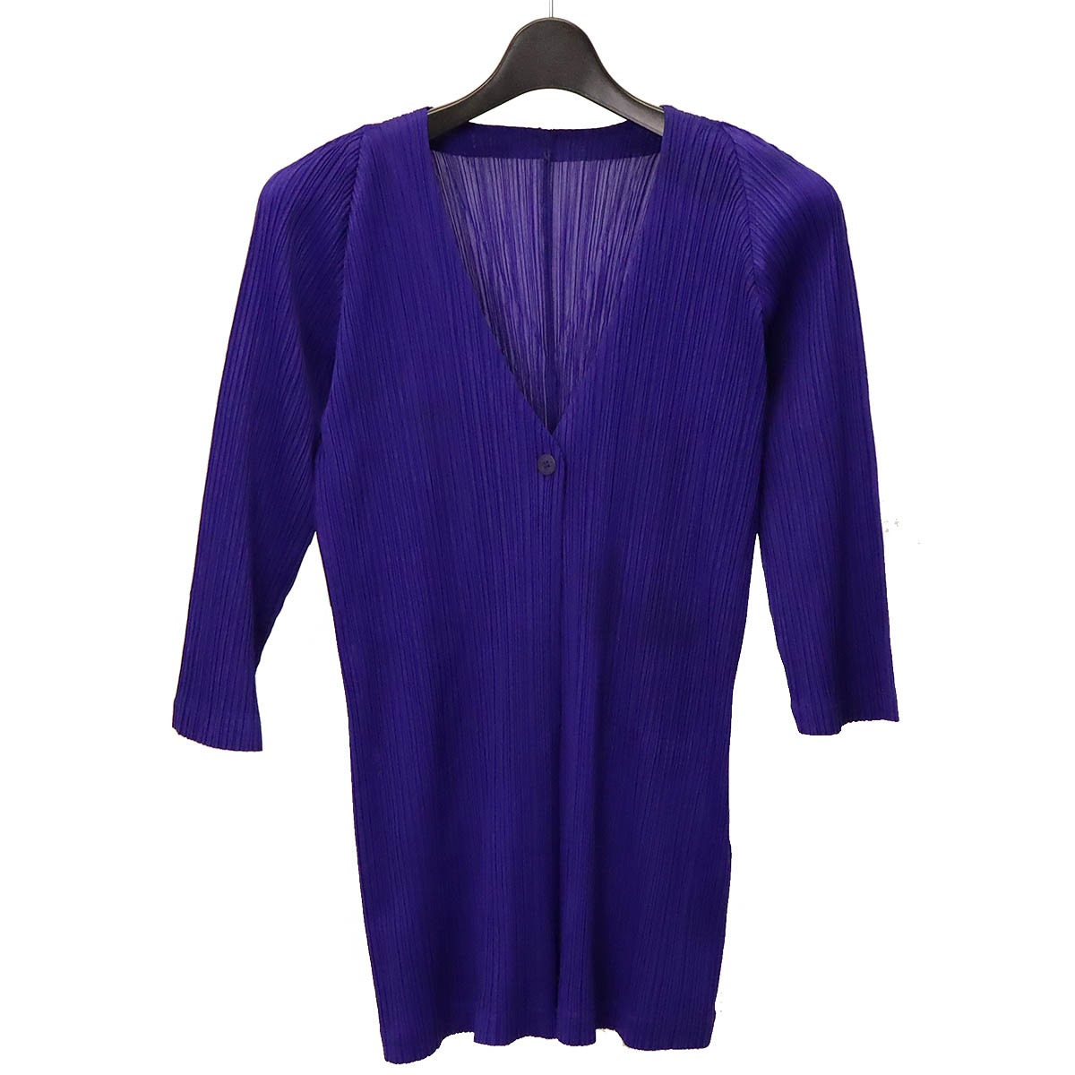 PLEATS PLEASE プリーツプリーズ カーディガン トップス 長袖 ポリエステル100% ブルー 青 # 8,850円