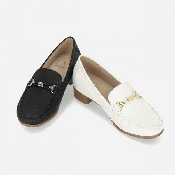 女性牛革足の甲飾りローファー3cm LCWC10U513_OD