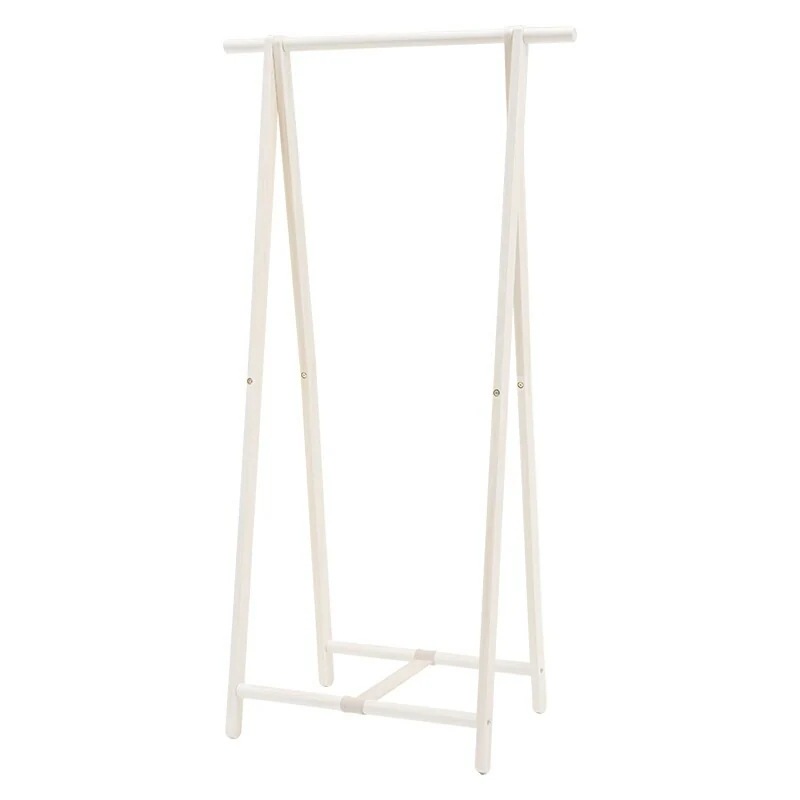 ハンガーラック（ホワイトウォッシュ）　MHR-6034WS必要な時だけ出してさっと折りたためる天然木ハンガーラック