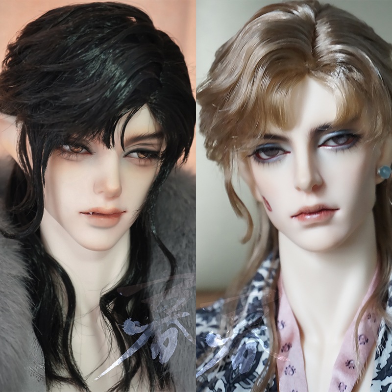 6色BJDドール用ウィッグ アレンジ 超柔らかい糸 パーマ SD/小顔SDサイ人形用