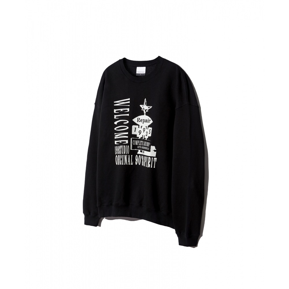 1993 スタジオウェルカムリペアスウェットシャツ_ブラック 7,073円