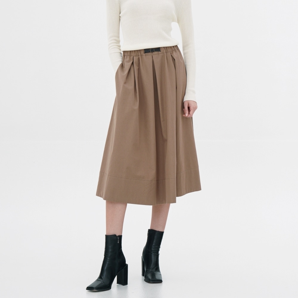 ACUD タックディテールミディスカート_ベージュ 16,181円