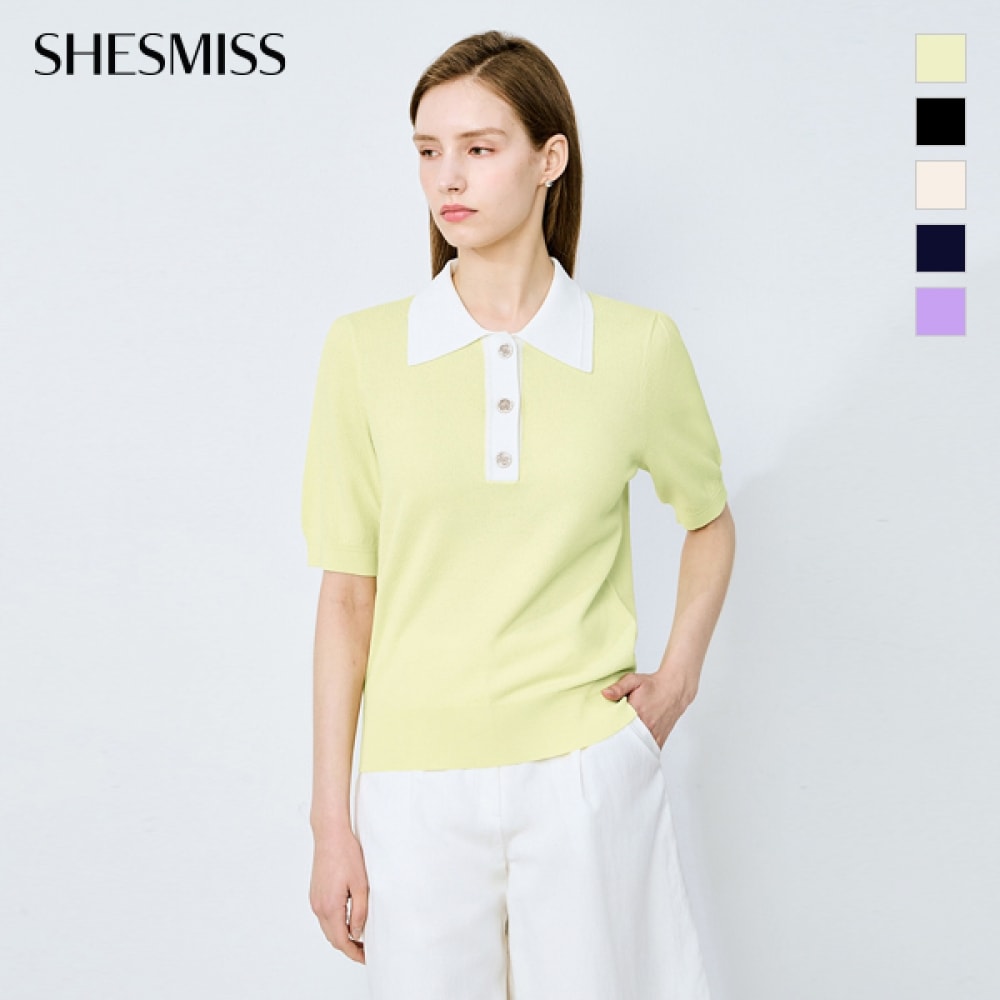 (シールズミス) カラーブロックショートスリーブニット_SSKPOO22160