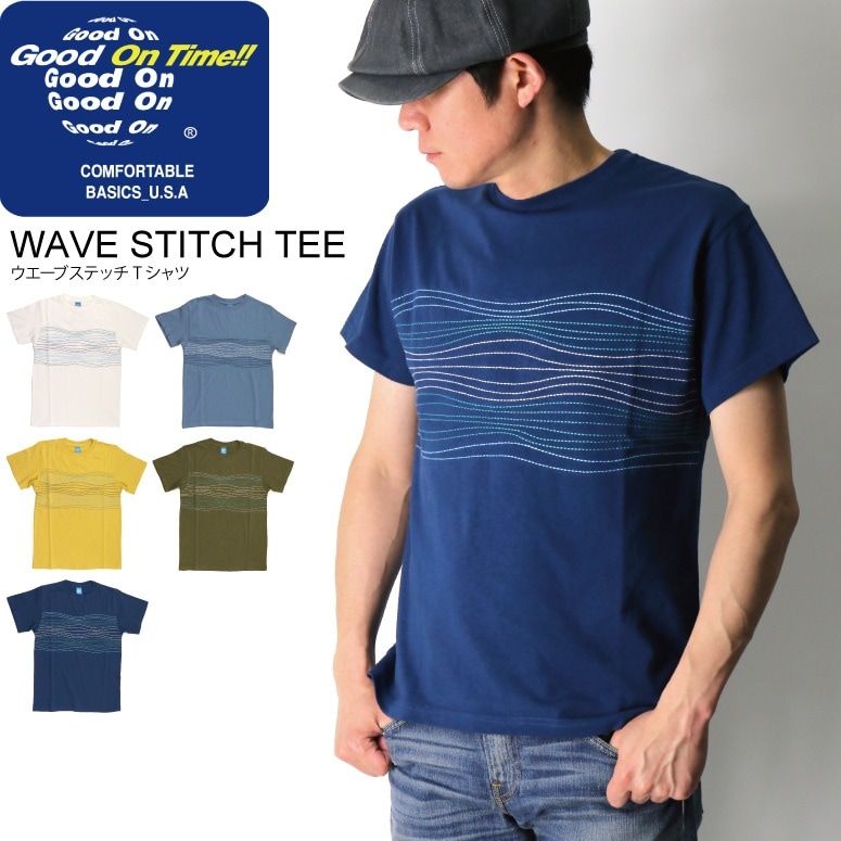 Good On(グッドオン) ウエーブ ステッチ Tシャツ カットソー ショートスリーブ メンズ レディース