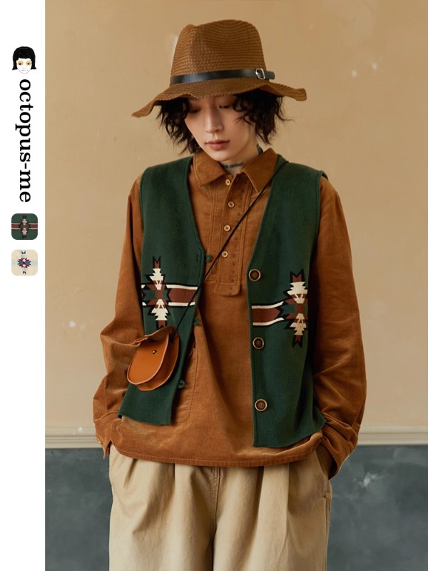 octopusme タコホーム [リ・コーラと同じスタイル] レトロな女性用ベストとニットベストとチョッキのアウターウェア 6,657円