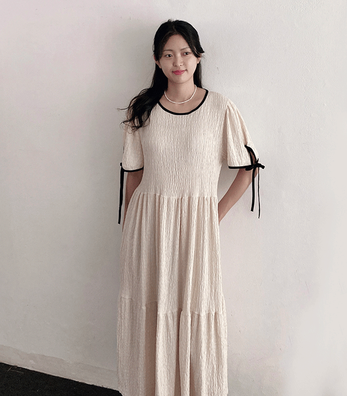 リボン ロングワンピース