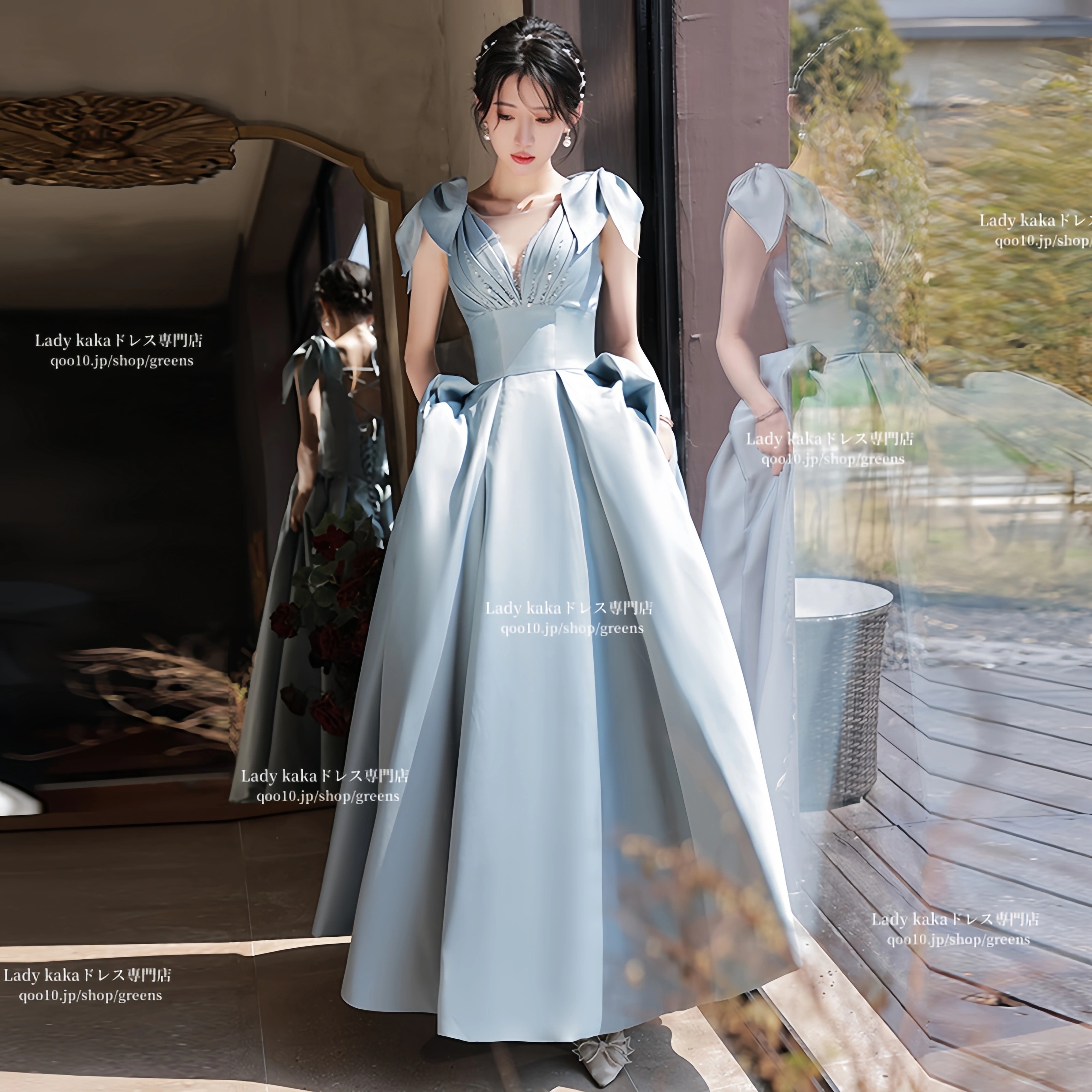 パーティードレス ウェディングドレス 韓国ファッション 花嫁ロングドレス 結婚式 二次会 エレガント お呼ばれ 挙式 簡約 露背 姫系発表会 コンサート パーティー