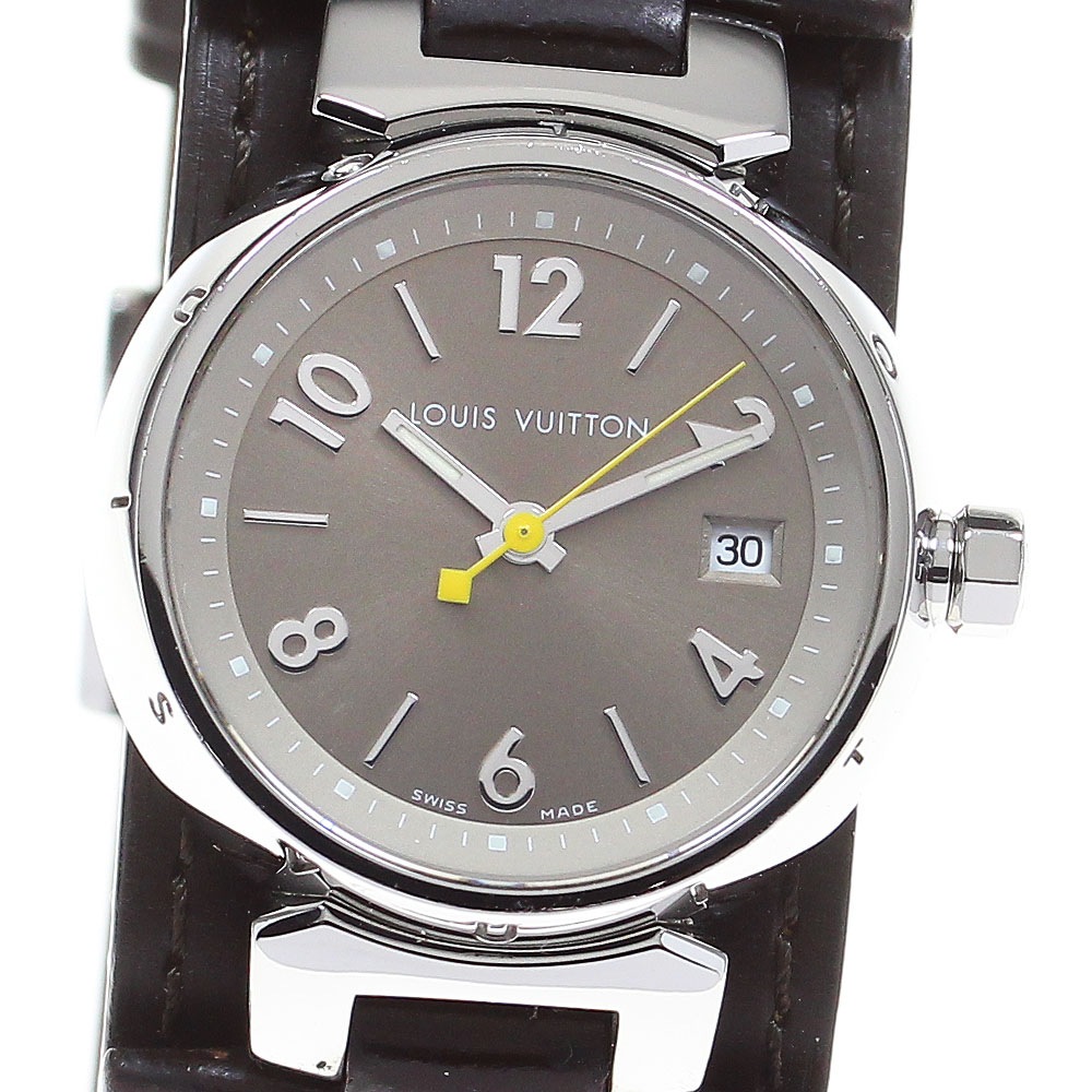 ルイ・ヴィトン LOUIS VUITTON Q1212 タンブール デイト クォーツ レディース 良品 _838034【中古】