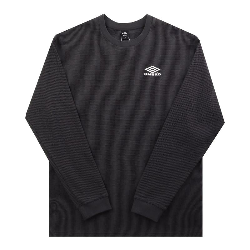 共用ヘリテージレタリングワッフル長袖TシャツUR121CRL21 DCH