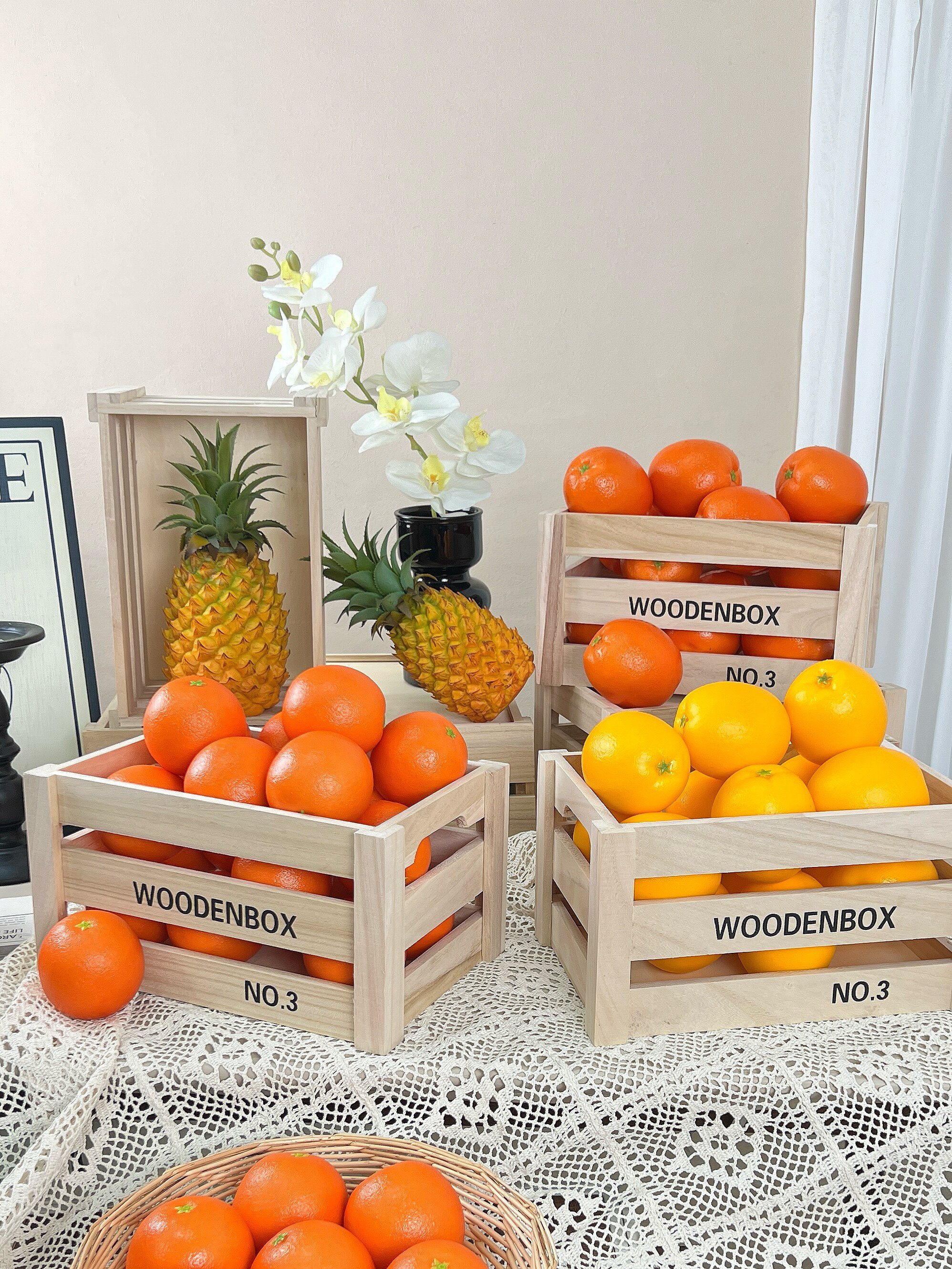 模造フルーツモデルオレンジ果物と野菜の装飾品店舗のショーウィンドウや家の装飾撮影用小道具