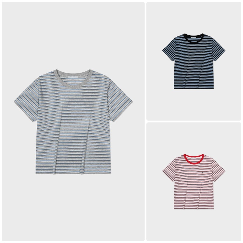 【LOW CLASSIC】 Lc STRIPED MINI T-SHIRT : 3COLORS