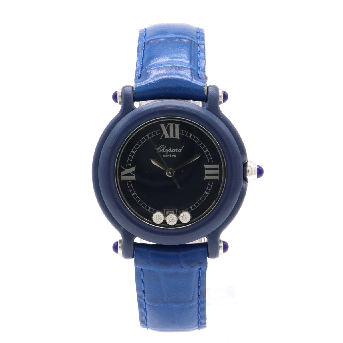 ビーハッピー 3Pダイヤ プラスチック 革ベルト レディース クォーツ 腕時計 27/777