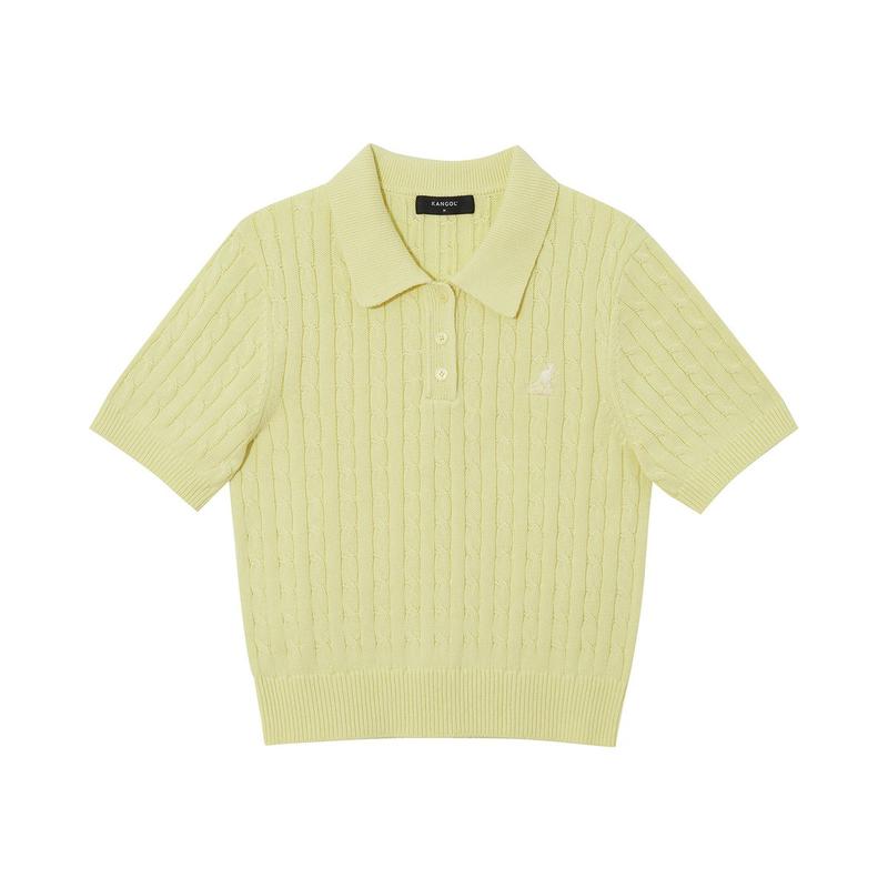 ウーマンズ ショートスリーブ カラー ニット 1900 レモン (KREWKN19000)