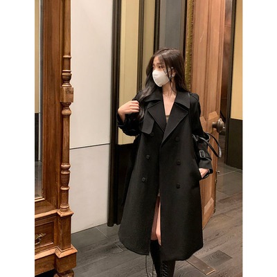 下架先輩高級感トレンチコート女性秋のブレスト流行ゆったり小柄ミディアムコートブーム 5,744円