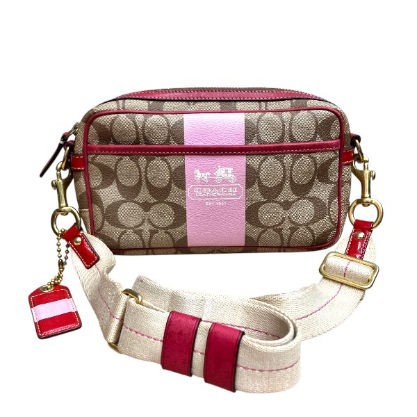 コーチ シグネチャー 11355 キャンバス×レザー ショルダーバッグ レディース 【中古】