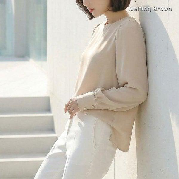 女性パフシャーリングブラウスT09