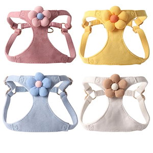 ペットハーネスキャンディカラーフラワーリードセット ペットハーネス 猫