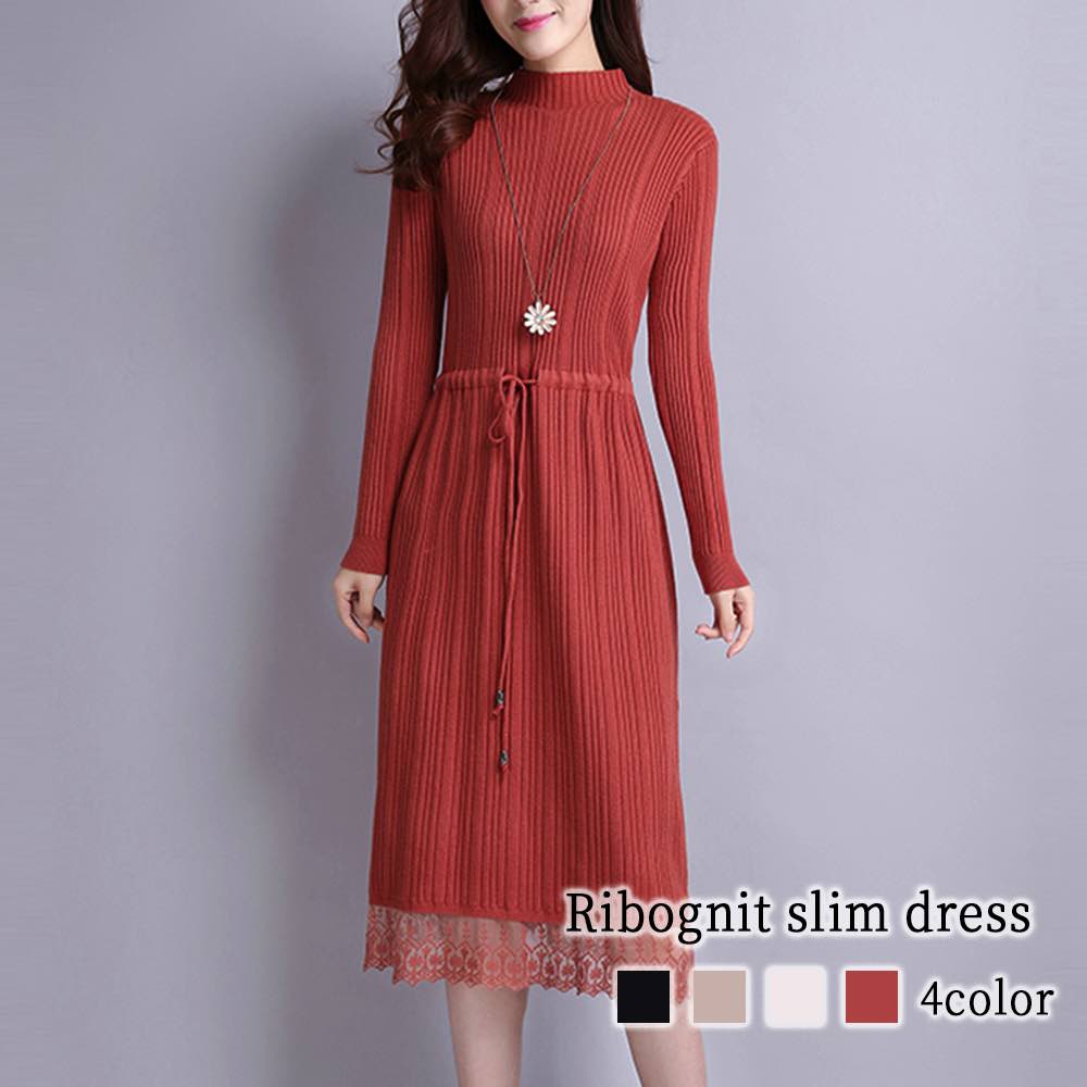 ワンピース レディース リブニットスリムワンピース 厚手 20代 白 50代 大人 アウトドア 黒 かわいい ロング Aライン ブランド しっかり 安い ネック 人気 スカート 春 体感 カジュアル