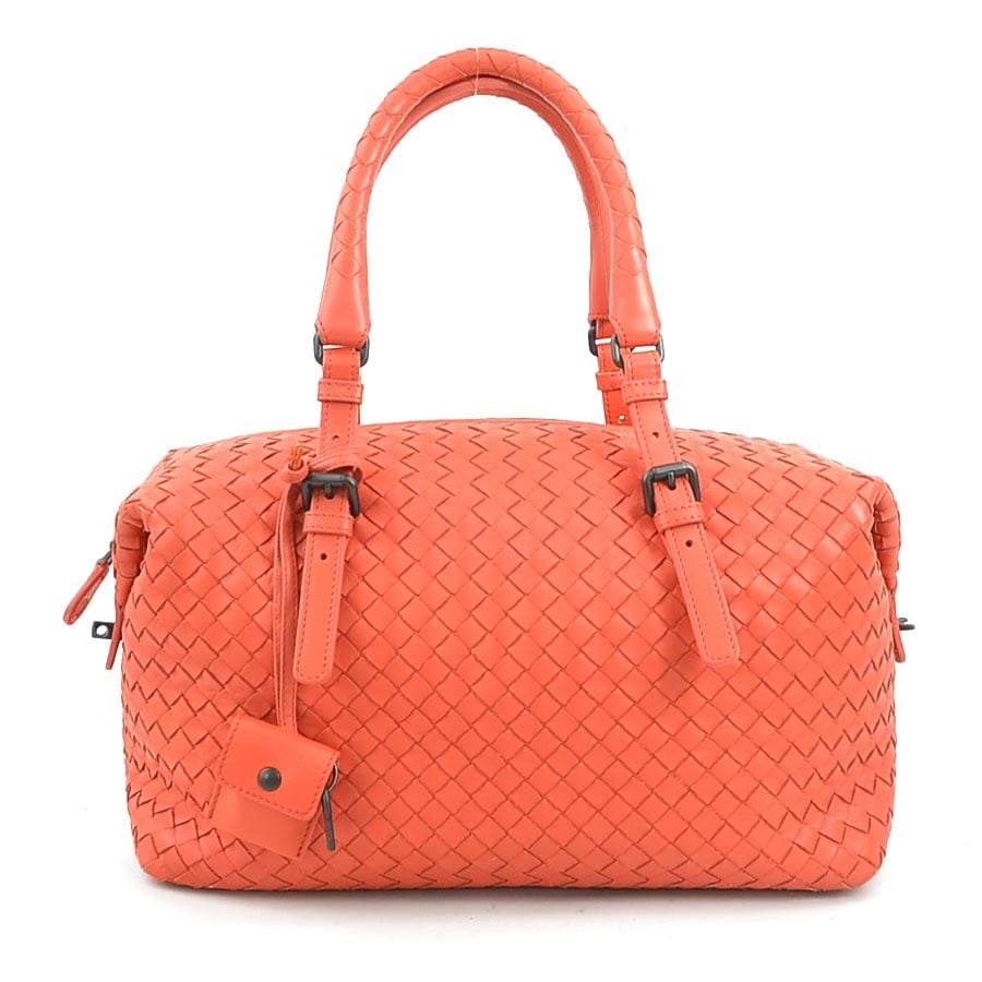 ボッテガヴェネタ BOTTEGAVENETA ハンドバッグ イントレチャート レザー オレンジピンク レディース w1130n