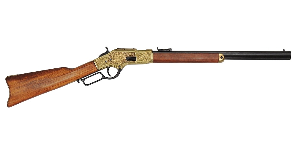 ウィンチェスター M73 彫刻 DENIX デニックス 1253/L 99cm ライフル レプリカ 銃 コスプレ リアル 小物 模造 アメリカ ライフル銃 ミリタリー アーミー
