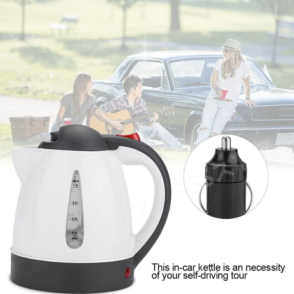 車用電気ポット 1000ml 24V 車載 電気ケトル ポット目盛付き 大容量 車用湯沸かし器 カーヒータ 湯沸し器 湯ボルト 旅行 車両 供給 お茶入れ/卵煮ること/コーヒー入れ/カップラーメン入れ