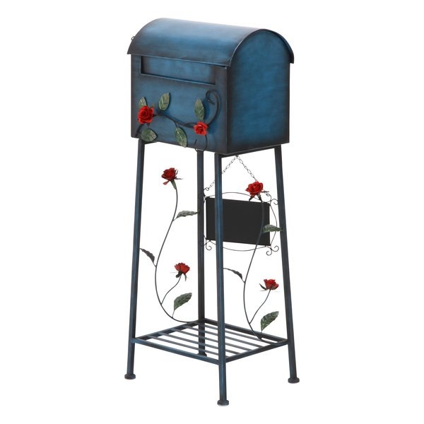 メールボックス ローズ横型 ブルー XBDT683