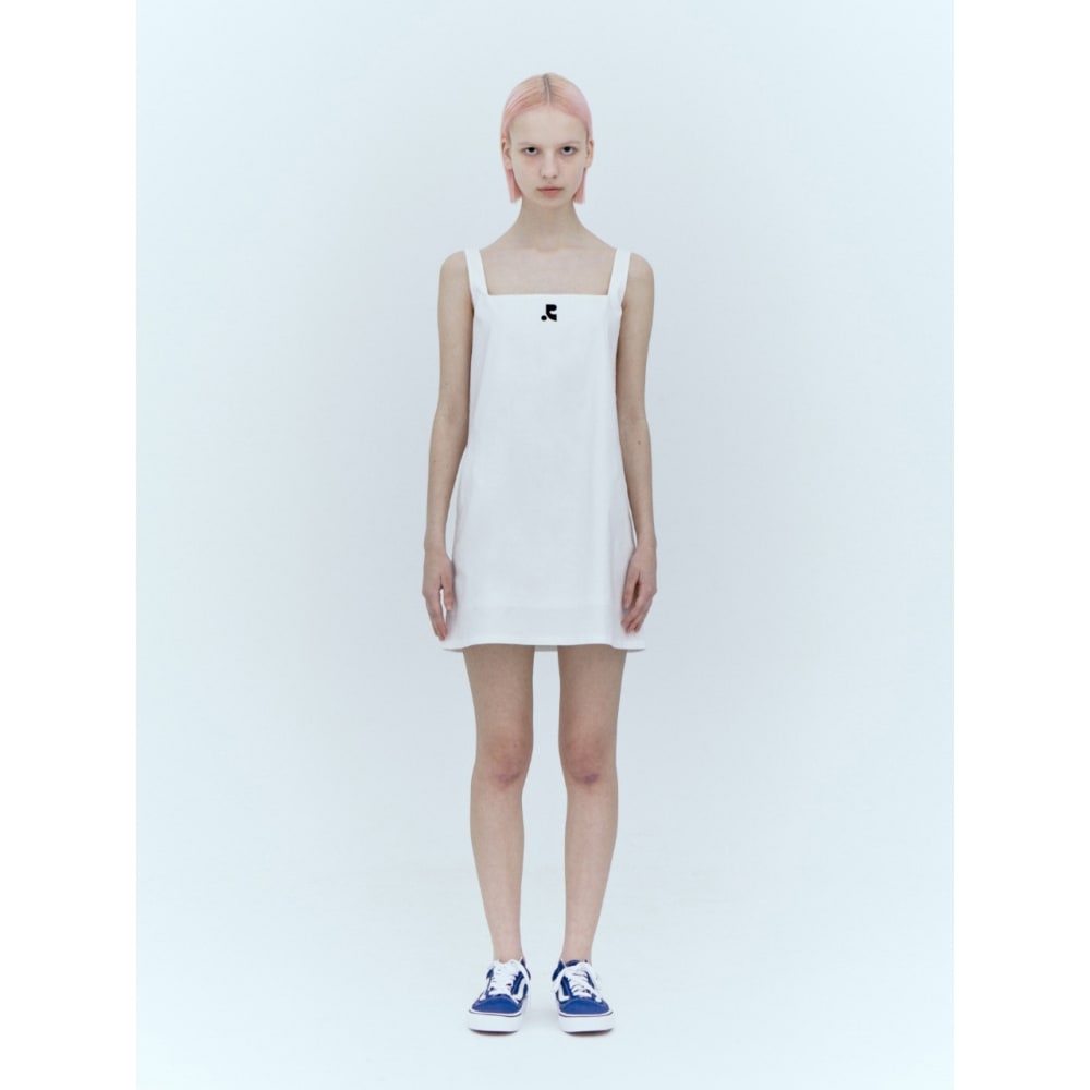 レスト&レクリエーションスクエアネックミニドレスホワイト