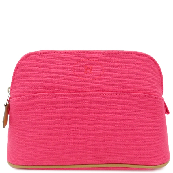 エルメス HERMES ポーチ ボリードポーチ ミニ コットン ハイビスカス シルバー金具【中古】