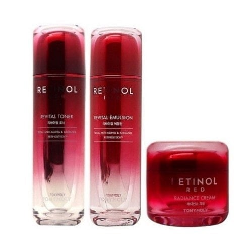 コスパ最強セット韓国 シワ消し レッド レチノールスキンケア2点セット(トナー120mL / エマルジョン120mL/ ラディアンスクリーム50ml )化粧水/乳液/ 関税なし韓国コスメ しわ たるみ