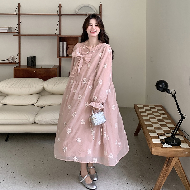 2024フランス年齢削減ガーリー刺繍リボンファッションエレガントドレス