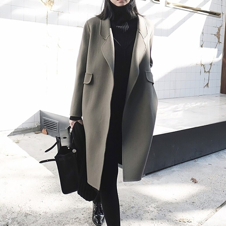 2color チェスターコート ダブルフェイスガウンコート アウター ガウン コート ロングコート 6,410円