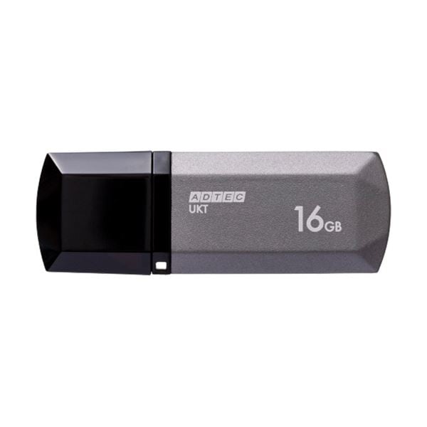 （まとめ）USB2.0キャップ式フラッシュメモリ 16GB ミッドナイトシルバー 1個[x3]