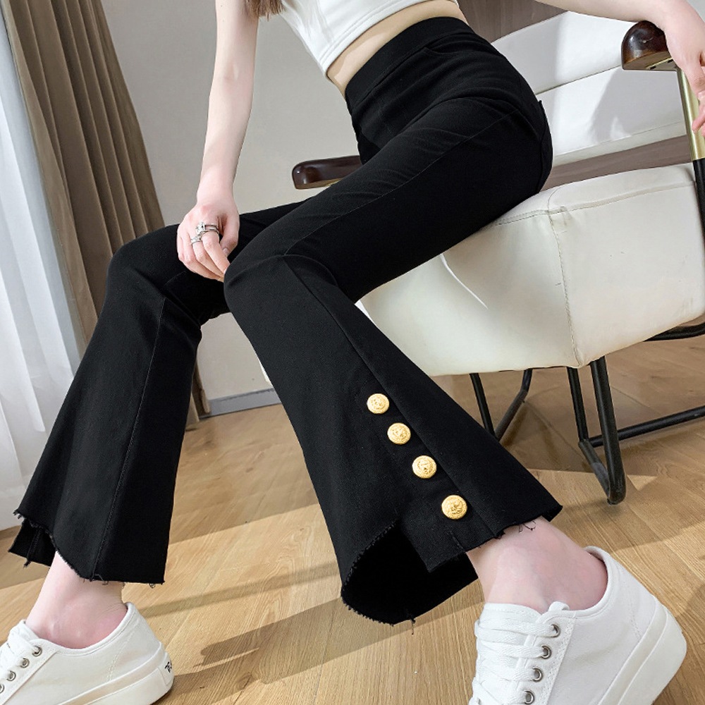 国内即納 デニムパンツ ストレッチスキニー 韓国黒 99KDFS-006