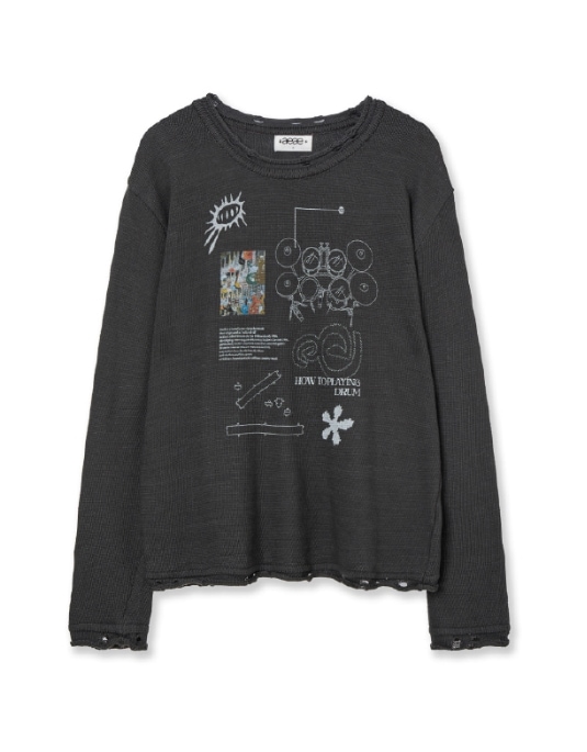【aeae】 HOW TO PLAYING DRUM KNIT : CHARCOAL