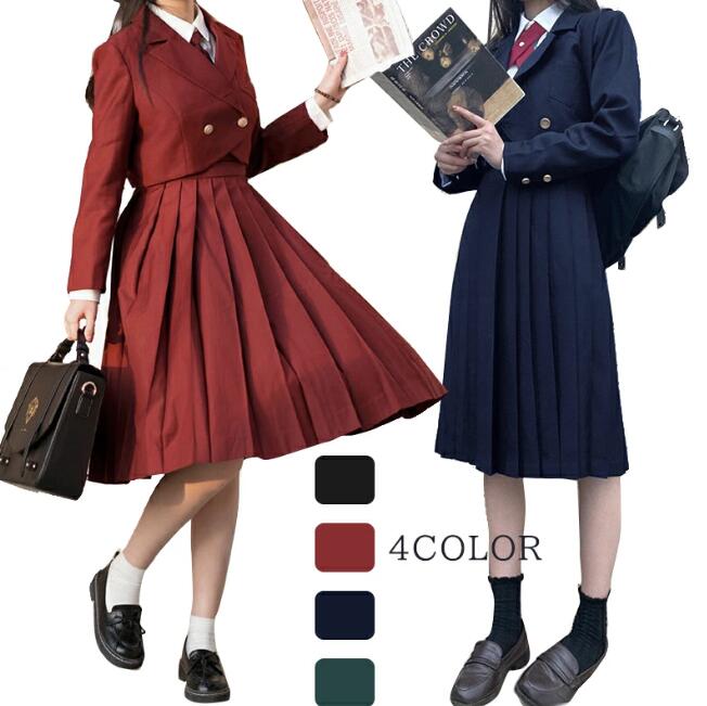 今も人気！卒業式 スーツ 女の子 韓国風 制服 小学生 4点セット ワンピース+ジャケット+シャツ+リボンタイ 子供服 卒服 小学校卒業式スーツ 子供スーツ 中高生 大きいサイズ フォーマルスーツ 卒