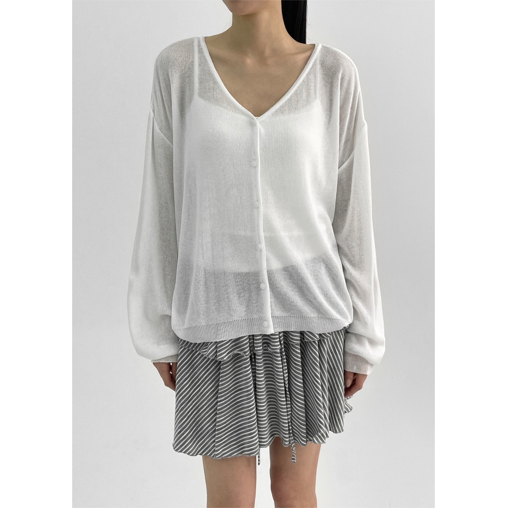 ブラックアップソーマスルーズフィットサマーカーディガン